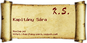 Kapitány Sára névjegykártya